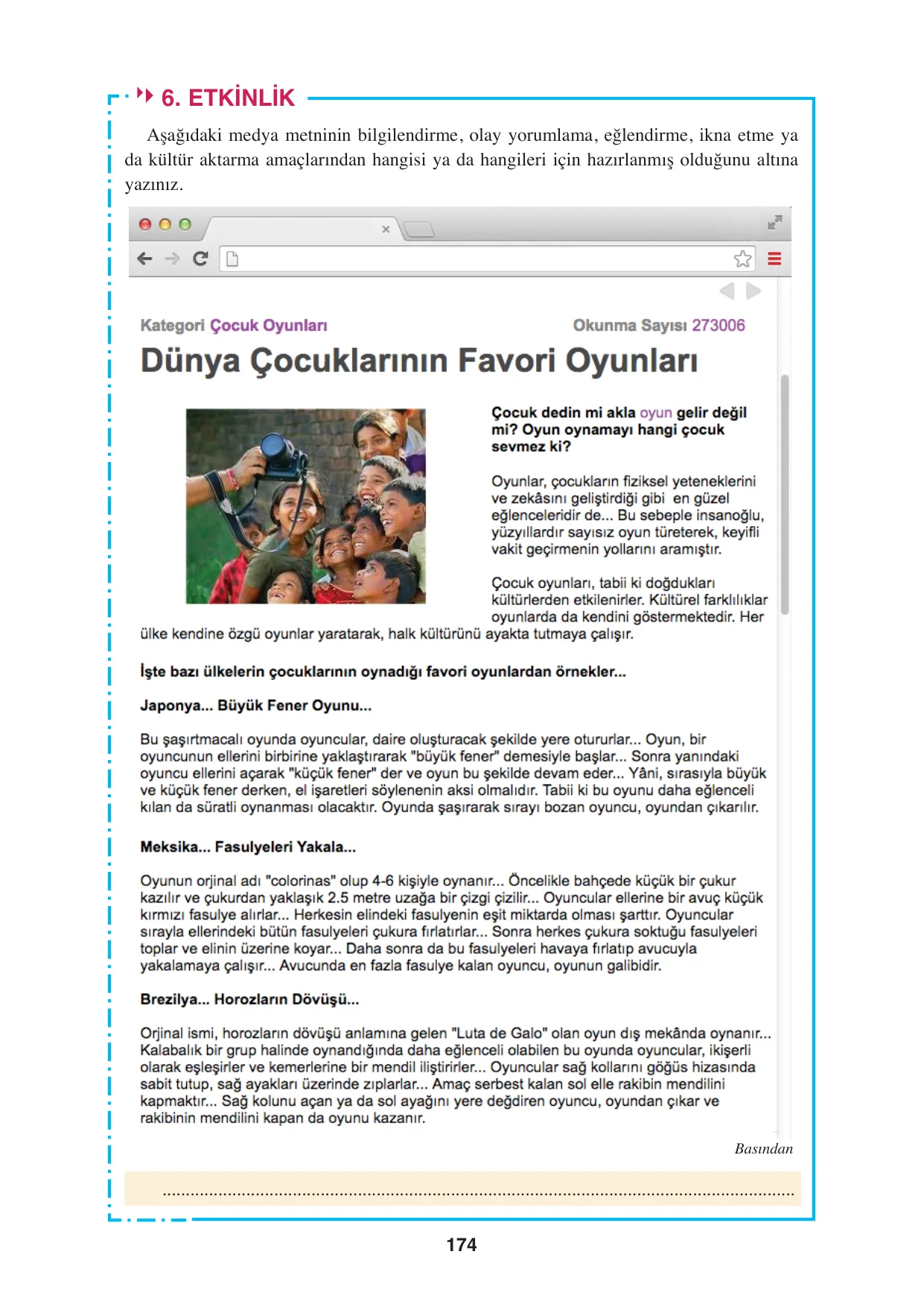 8. Sınıf Türkçe Ders Kitabı Cevapları - Hecce Yayınları Sayfa 174 Çözüm Görseli 8. Sınıf Türkçe Ders Kitabı Cevapları - Hecce Yayınları Sayfa 174 Cevabı
