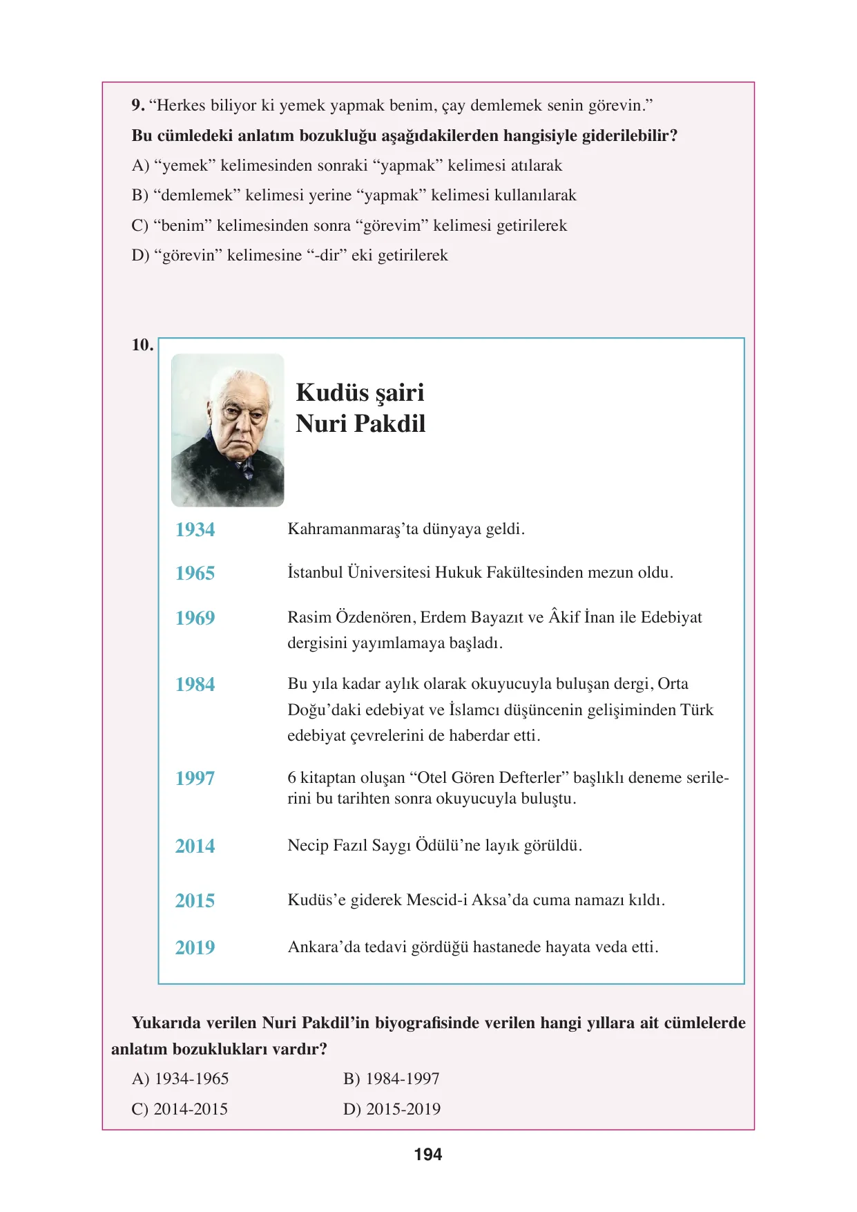 8. Sınıf Türkçe Ders Kitabı Cevapları - Hecce Yayınları Sayfa 194 Çözüm Görseli 8. Sınıf Türkçe Ders Kitabı Cevapları - Hecce Yayınları Sayfa 194 Cevabı