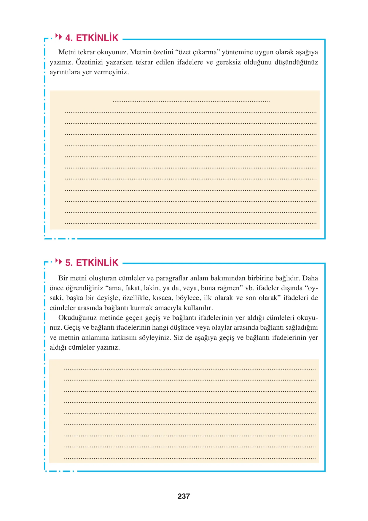 8. Sınıf Türkçe Ders Kitabı Cevapları - Hecce Yayınları Sayfa 237 Çözüm Görseli 8. Sınıf Türkçe Ders Kitabı Cevapları - Hecce Yayınları Sayfa 237 Cevabı