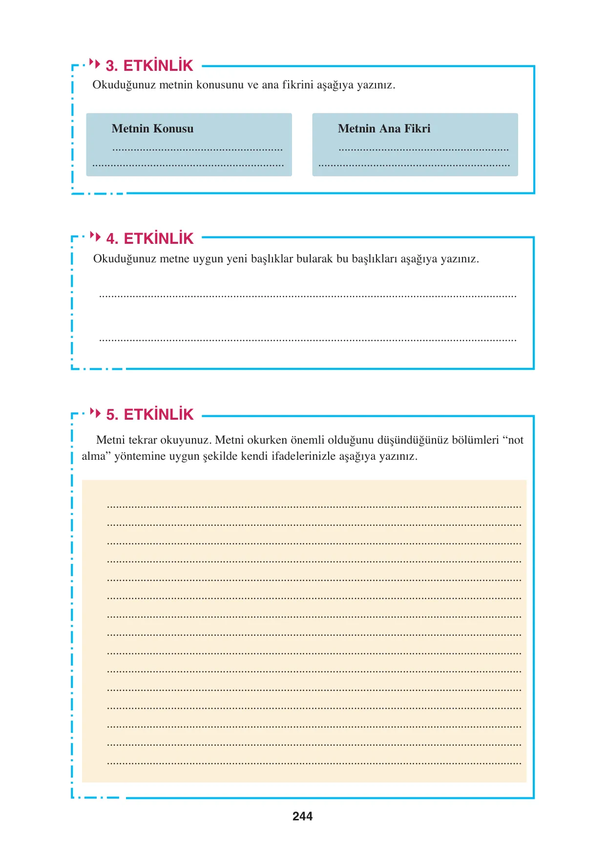 8. Sınıf Türkçe Ders Kitabı Cevapları - Hecce Yayınları Sayfa 244 Çözüm Görseli 8. Sınıf Türkçe Ders Kitabı Cevapları - Hecce Yayınları Sayfa 244 Cevabı