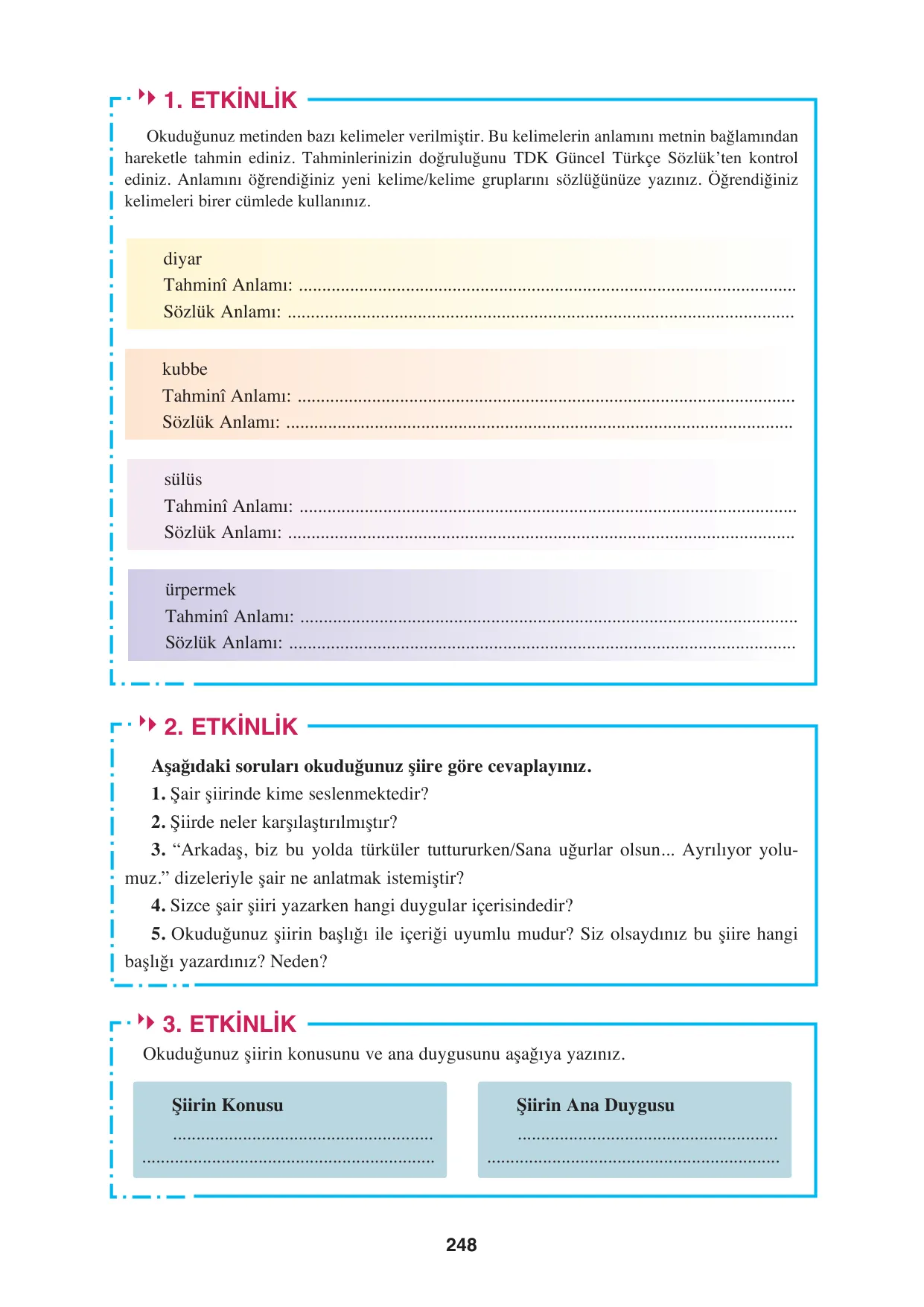 8. Sınıf Türkçe Ders Kitabı Cevapları - Hecce Yayınları Sayfa 248 Çözüm Görseli 8. Sınıf Türkçe Ders Kitabı Cevapları - Hecce Yayınları Sayfa 248 Cevabı