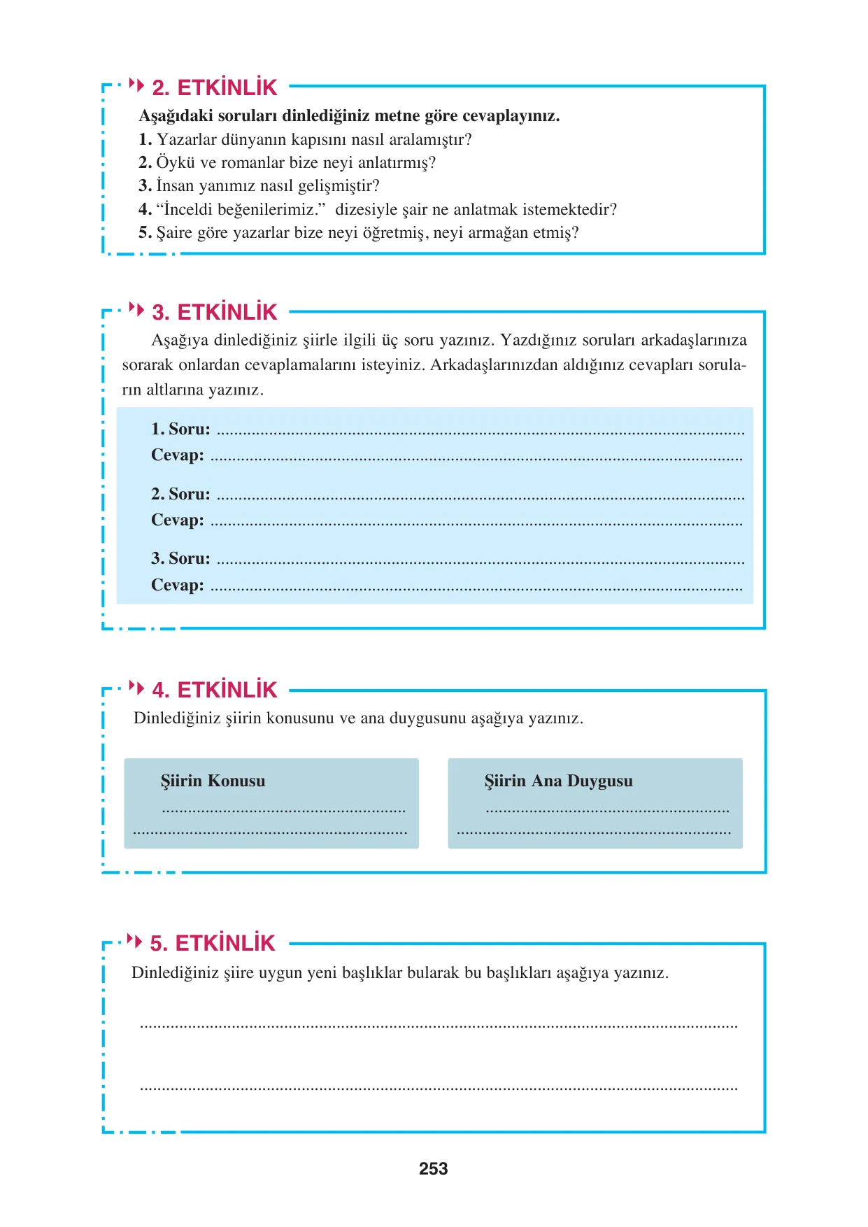 8. Sınıf Türkçe Ders Kitabı Cevapları - Hecce Yayınları Sayfa 253 Çözüm Görseli 8. Sınıf Türkçe Ders Kitabı Cevapları - Hecce Yayınları Sayfa 253 Cevabı