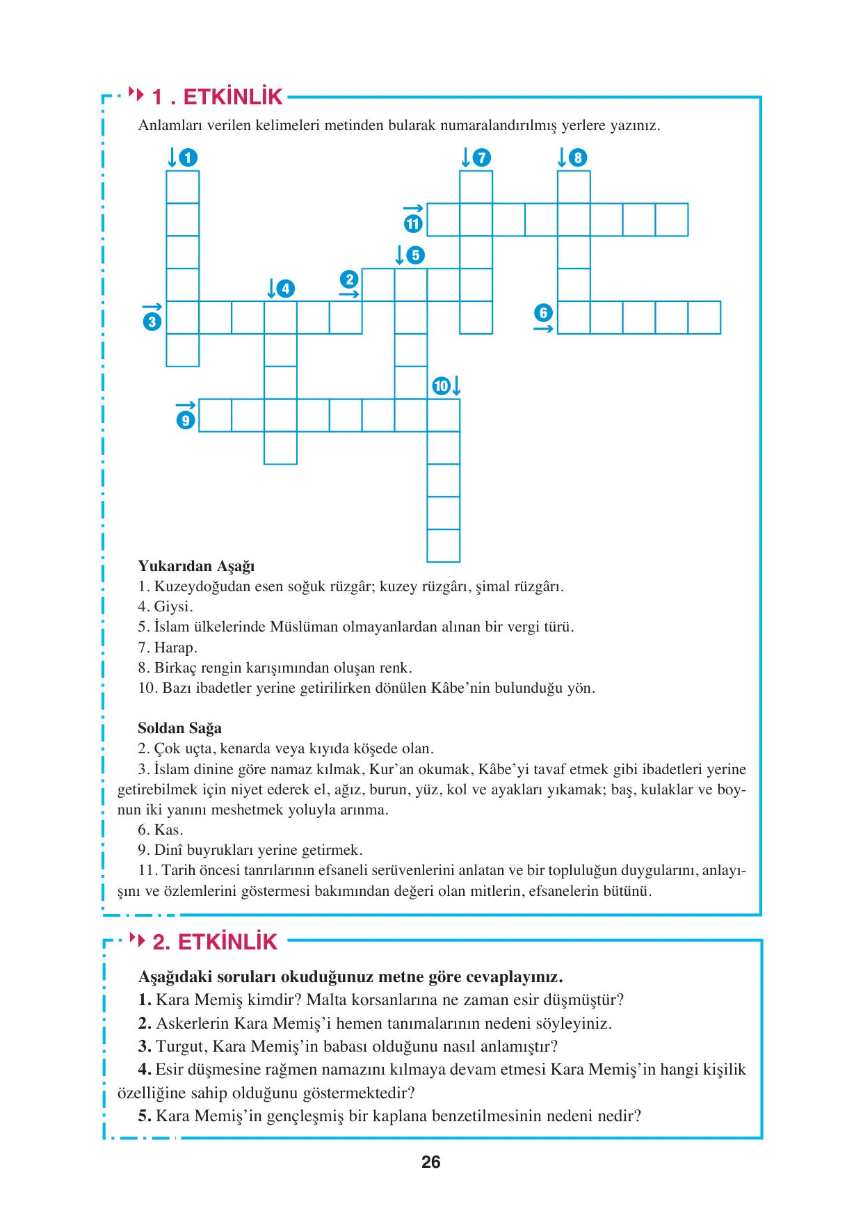 8. Sınıf Türkçe Ders Kitabı Cevapları - Hecce Yayınları Sayfa 26 Çözüm Görseli 8. Sınıf Türkçe Ders Kitabı Cevapları - Hecce Yayınları Sayfa 26 Cevabı