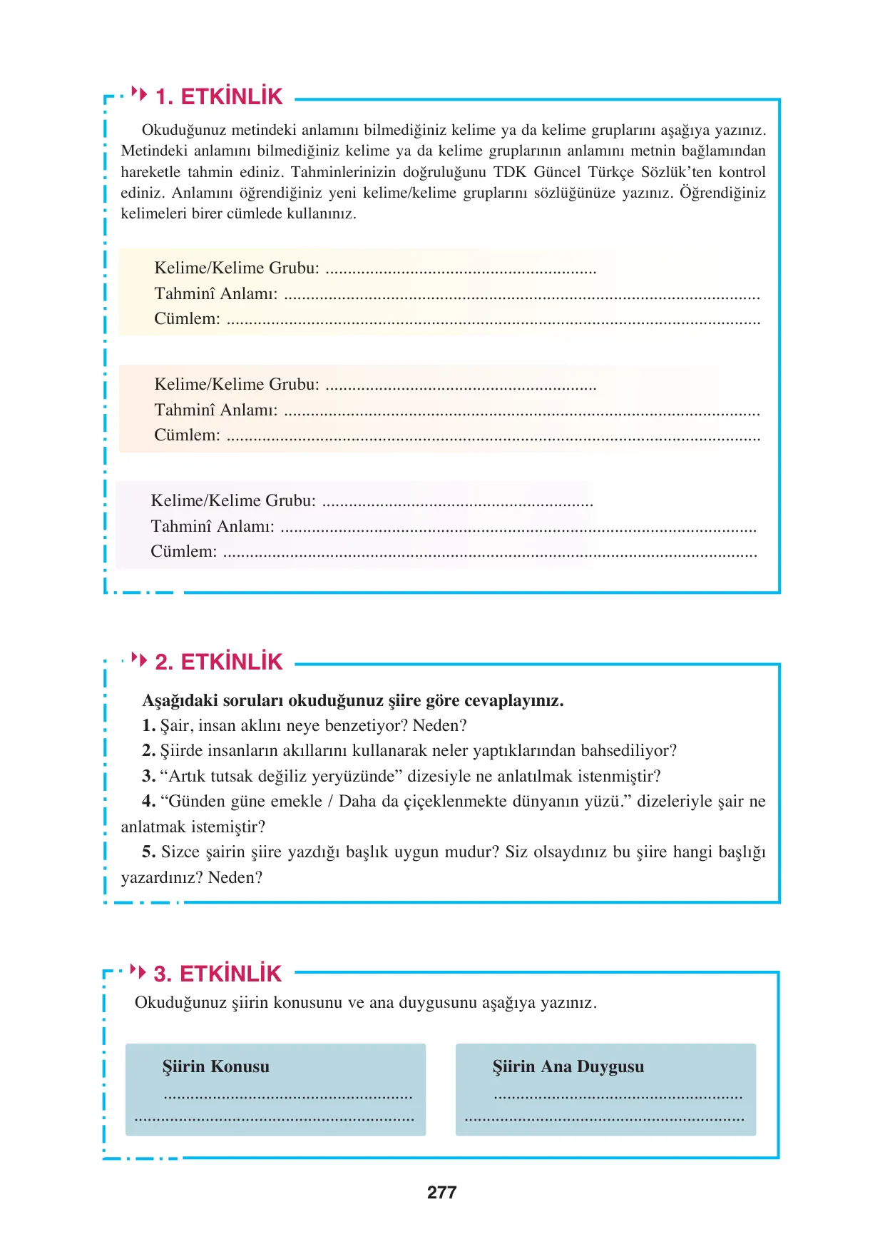 8. Sınıf Türkçe Ders Kitabı Cevapları - Hecce Yayınları Sayfa 277 Çözüm Görseli 8. Sınıf Türkçe Ders Kitabı Cevapları - Hecce Yayınları Sayfa 277 Cevabı