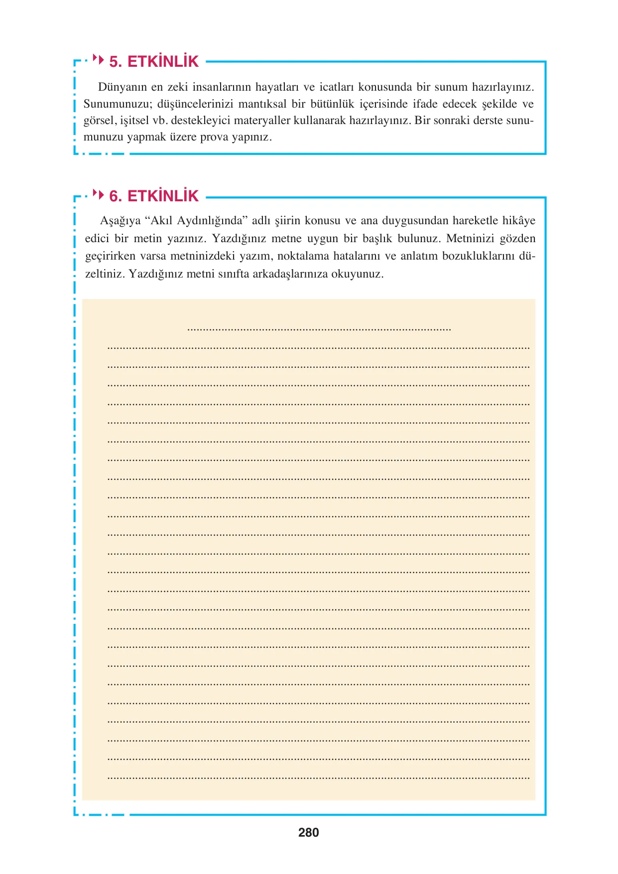 8. Sınıf Türkçe Ders Kitabı Cevapları - Hecce Yayınları Sayfa 280 Çözüm Görseli 8. Sınıf Türkçe Ders Kitabı Cevapları - Hecce Yayınları Sayfa 280 Cevabı