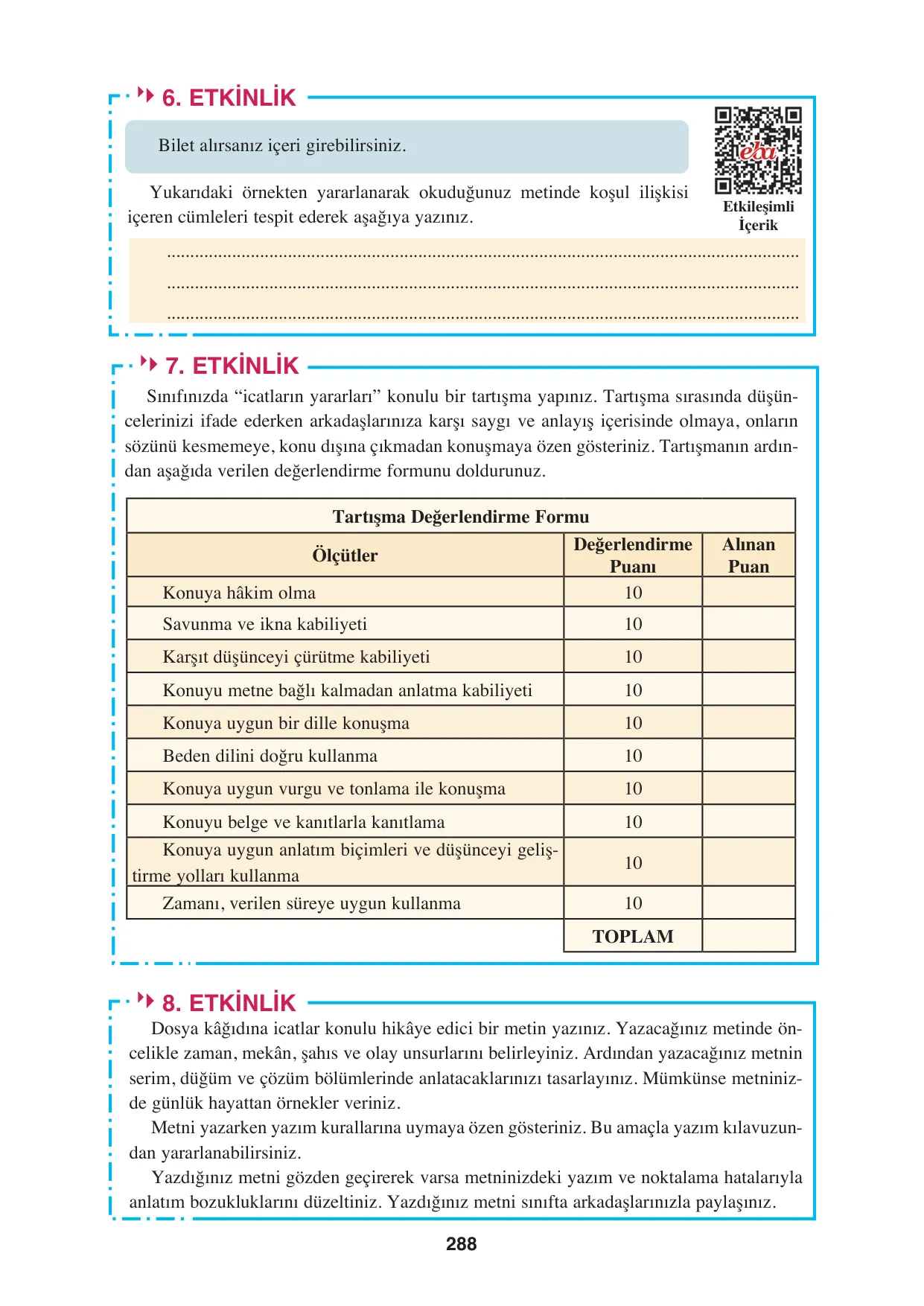 8. Sınıf Türkçe Ders Kitabı Cevapları - Hecce Yayınları Sayfa 288 Çözüm Görseli 8. Sınıf Türkçe Ders Kitabı Cevapları - Hecce Yayınları Sayfa 288 Cevabı
