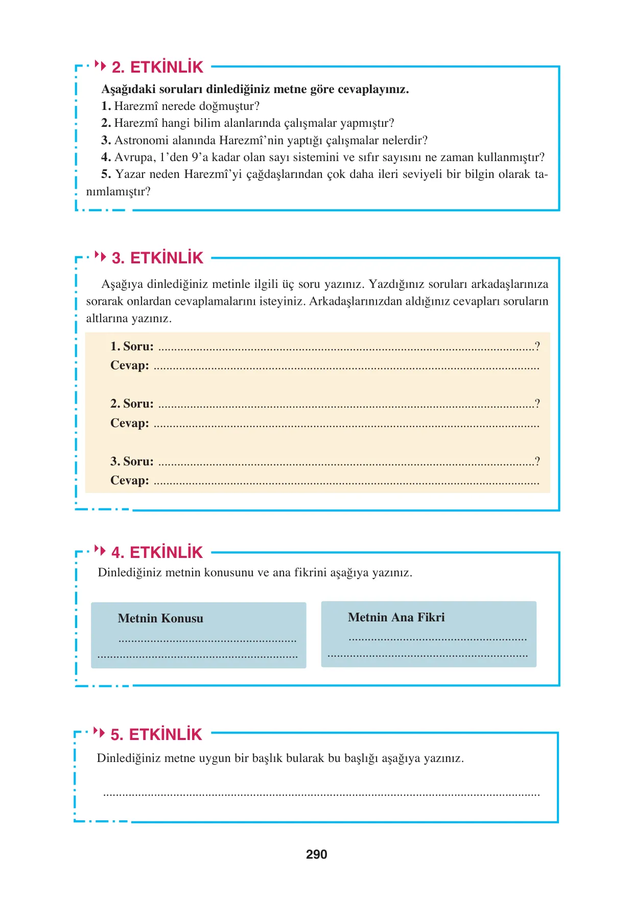 8. Sınıf Türkçe Ders Kitabı Cevapları - Hecce Yayınları Sayfa 290 Çözüm Görseli 8. Sınıf Türkçe Ders Kitabı Cevapları - Hecce Yayınları Sayfa 290 Cevabı