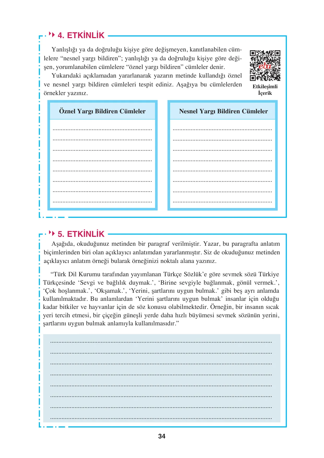 8. Sınıf Türkçe Ders Kitabı Cevapları - Hecce Yayınları Sayfa 34 Çözüm Görseli 8. Sınıf Türkçe Ders Kitabı Cevapları - Hecce Yayınları Sayfa 34 Cevabı