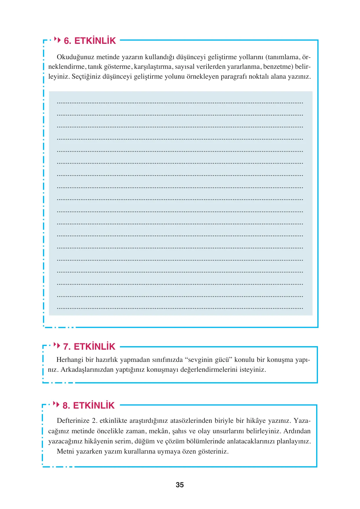 8. Sınıf Türkçe Ders Kitabı Cevapları - Hecce Yayınları Sayfa 35 Çözüm Görseli 8. Sınıf Türkçe Ders Kitabı Cevapları - Hecce Yayınları Sayfa 35 Cevabı