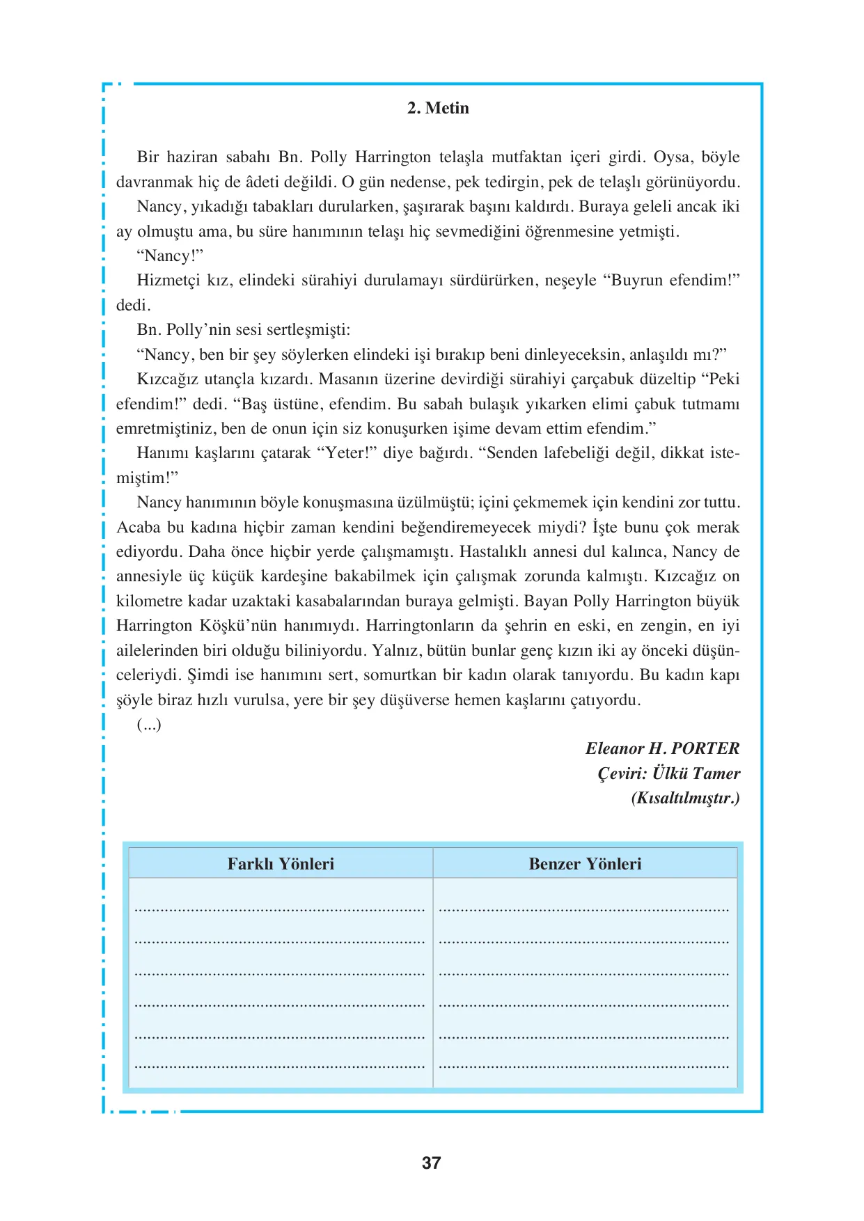 8. Sınıf Türkçe Ders Kitabı Cevapları - Hecce Yayınları Sayfa 37 Çözüm Görseli 8. Sınıf Türkçe Ders Kitabı Cevapları - Hecce Yayınları Sayfa 37 Cevabı