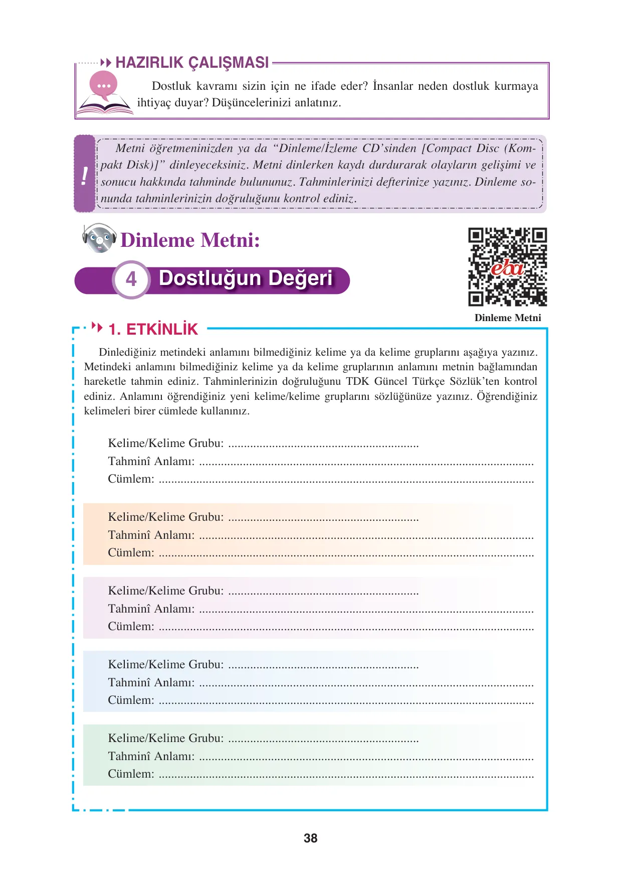 8. Sınıf Türkçe Ders Kitabı Cevapları - Hecce Yayınları Sayfa 38 Çözüm Görseli 8. Sınıf Türkçe Ders Kitabı Cevapları - Hecce Yayınları Sayfa 38 Cevabı