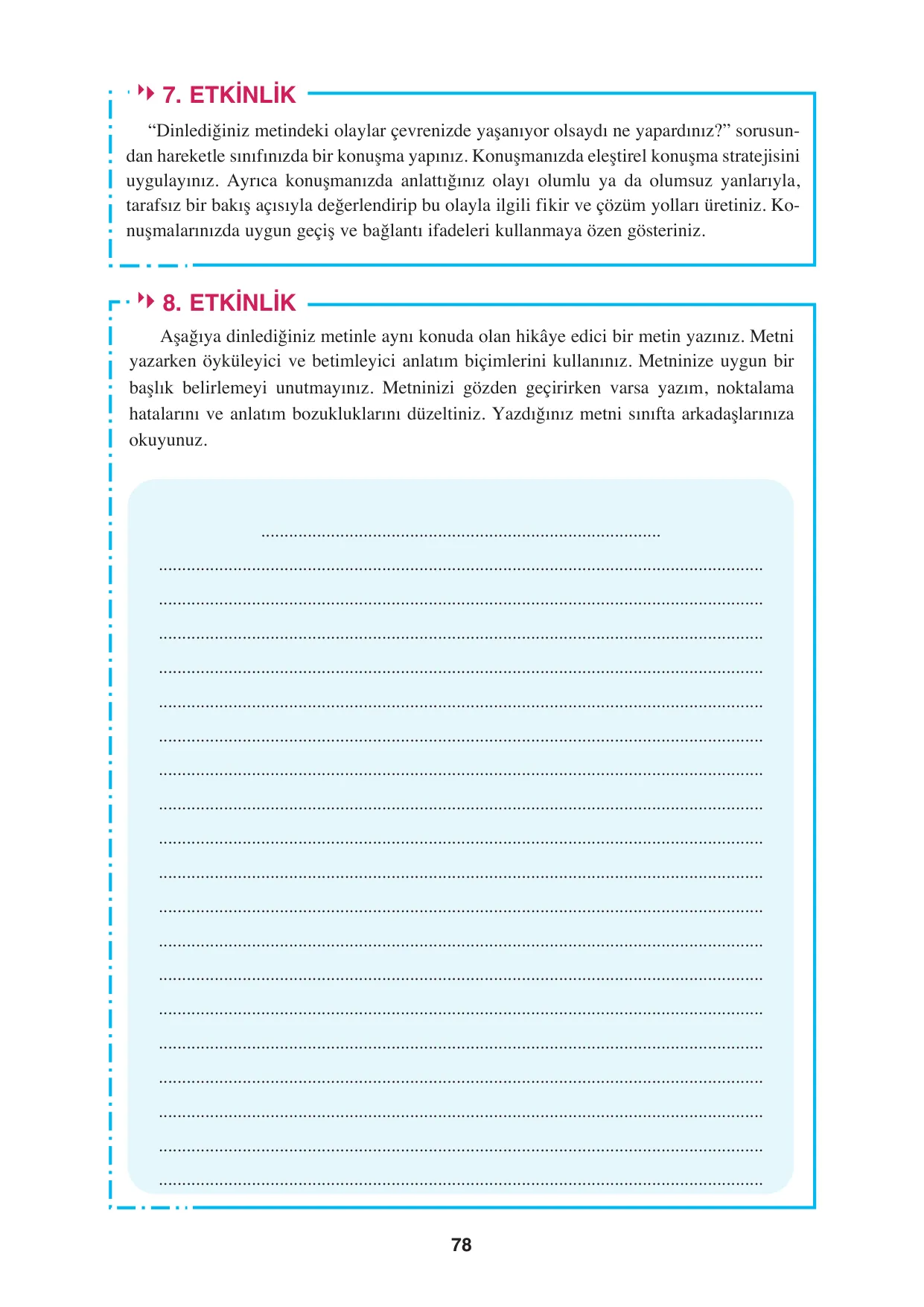 8. Sınıf Türkçe Ders Kitabı Cevapları - Hecce Yayınları Sayfa 78 Çözüm Görseli 8. Sınıf Türkçe Ders Kitabı Cevapları - Hecce Yayınları Sayfa 78 Cevabı
