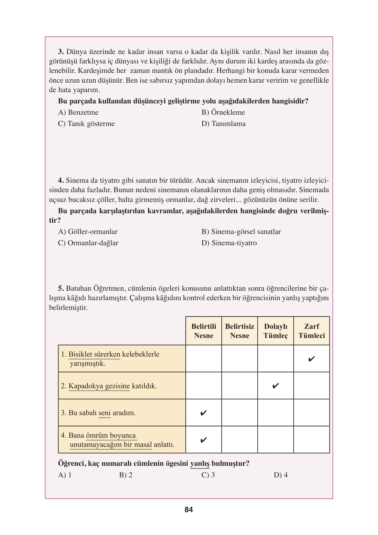8. Sınıf Türkçe Ders Kitabı Cevapları - Hecce Yayınları Sayfa 84 Çözüm Görseli 8. Sınıf Türkçe Ders Kitabı Cevapları - Hecce Yayınları Sayfa 84 Cevabı