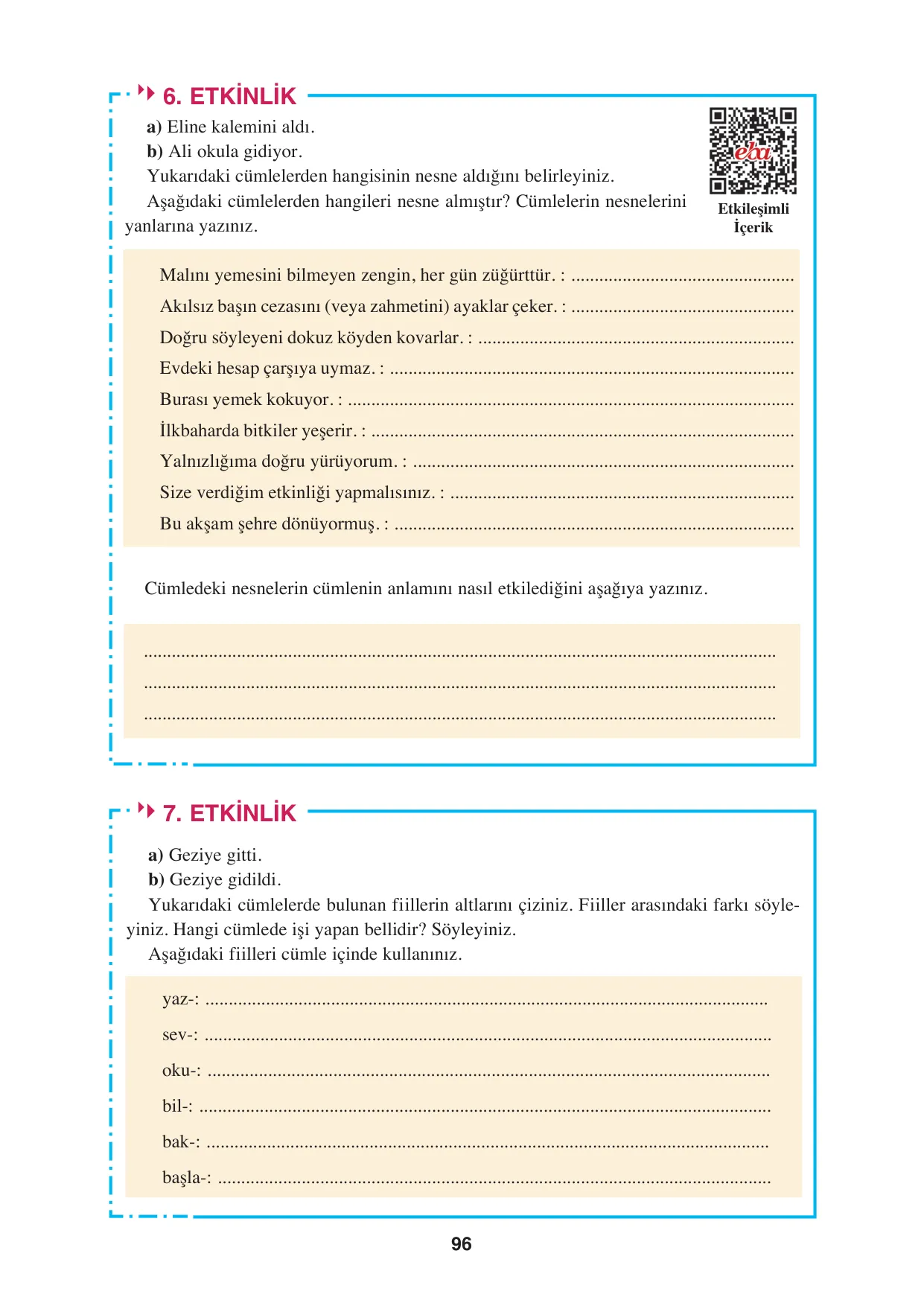 8. Sınıf Türkçe Ders Kitabı Cevapları - Hecce Yayınları Sayfa 96 Çözüm Görseli 8. Sınıf Türkçe Ders Kitabı Cevapları - Hecce Yayınları Sayfa 96 Cevabı