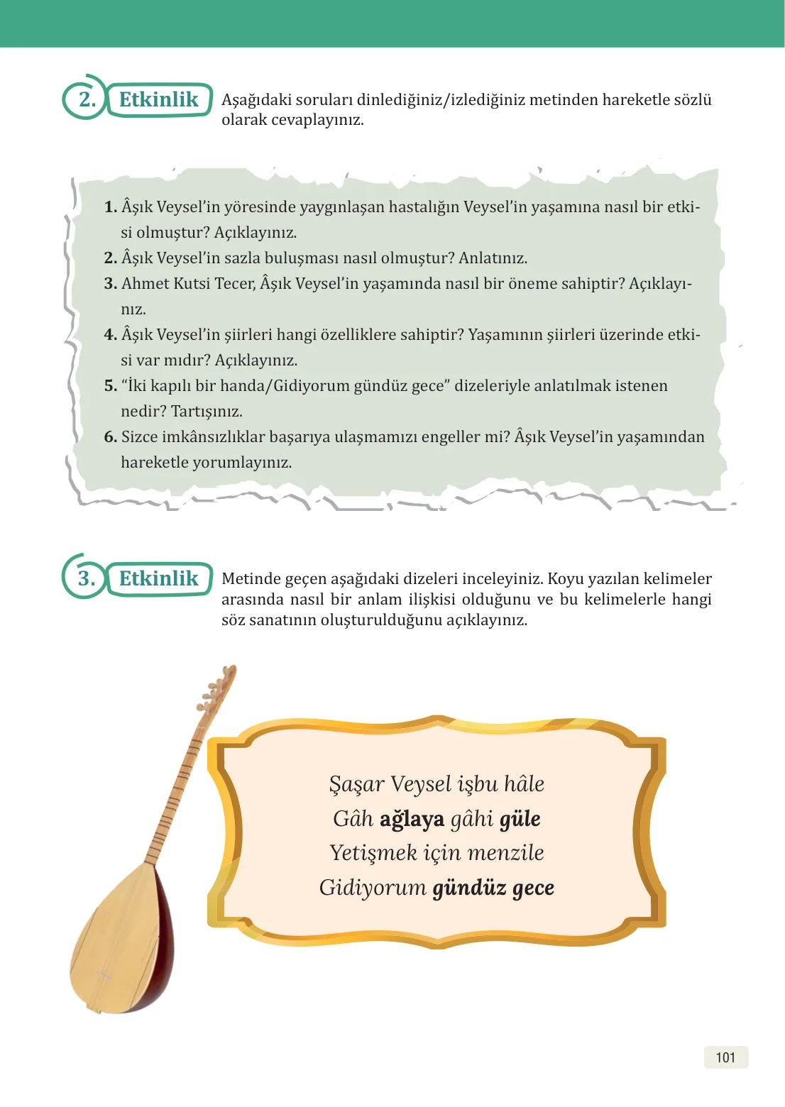 8. Sınıf Türkçe Ders Kitabı Cevapları – Meb Yayınları Sayfa 101 Cevabı