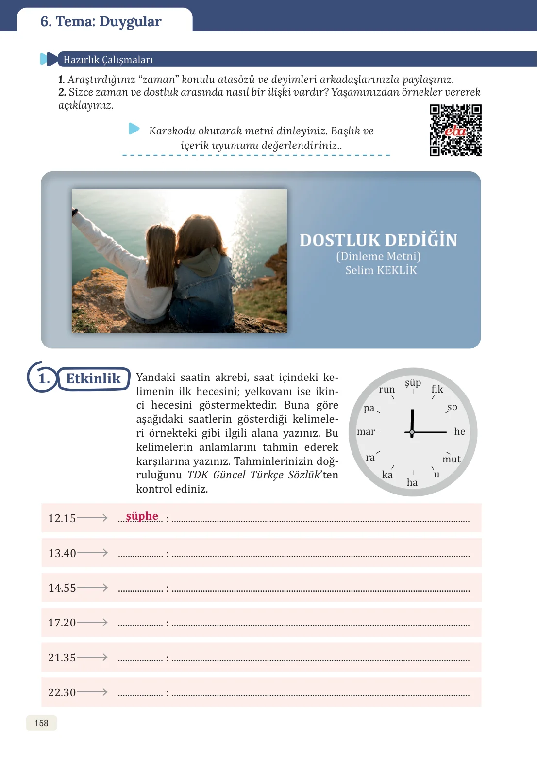 8. Sınıf Türkçe Ders Kitabı Cevapları – Meb Yayınları Sayfa 158 Cevabı