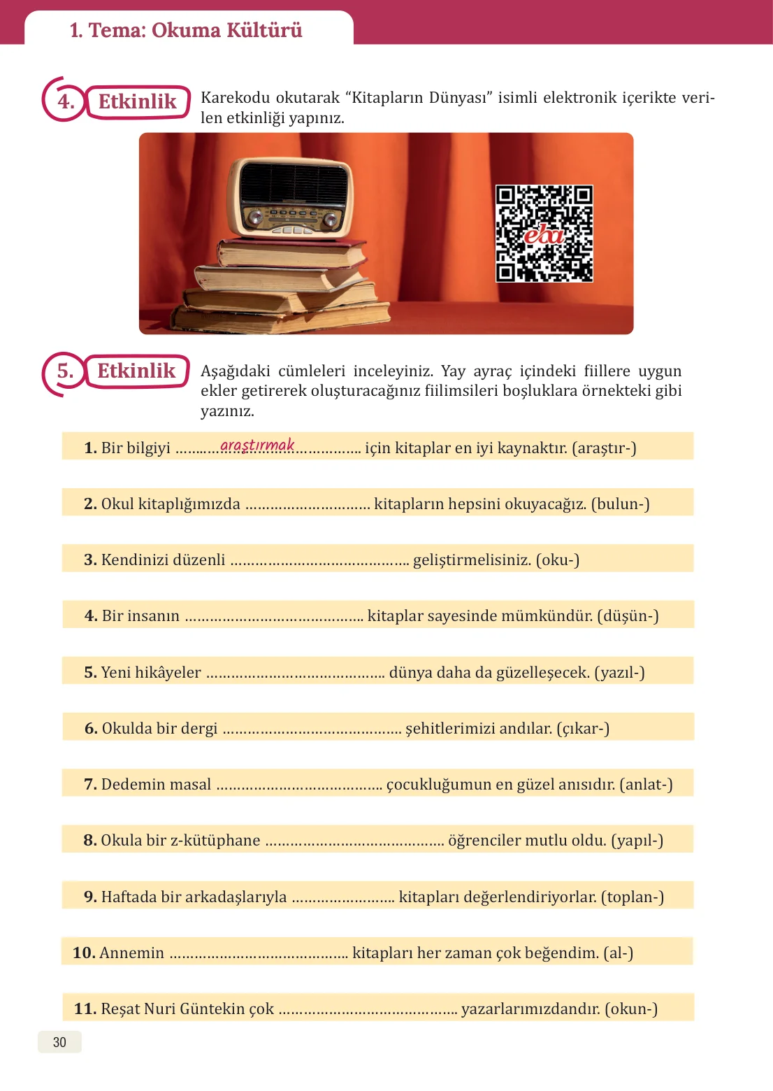 8. Sınıf Türkçe Ders Kitabı Cevapları – Meb Yayınları Sayfa 30 Cevabı