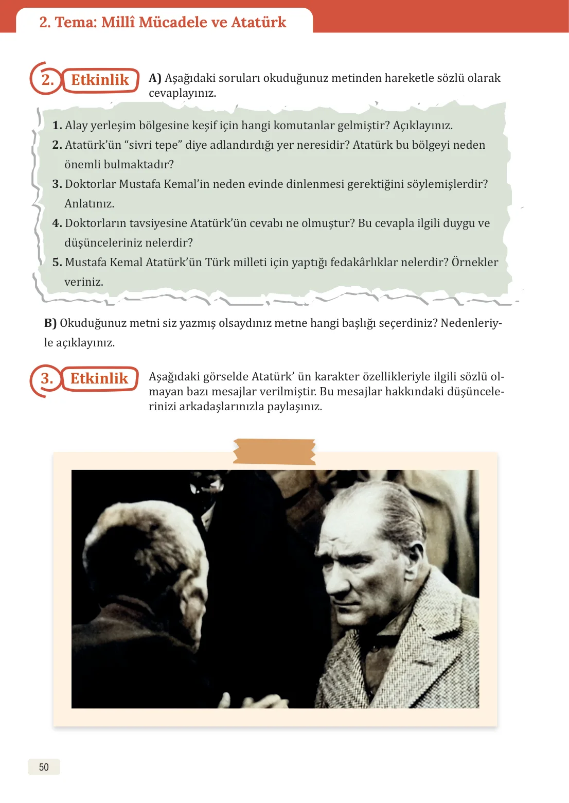 8. Sınıf Türkçe Ders Kitabı Cevapları – Meb Yayınları Sayfa 50 Cevabı