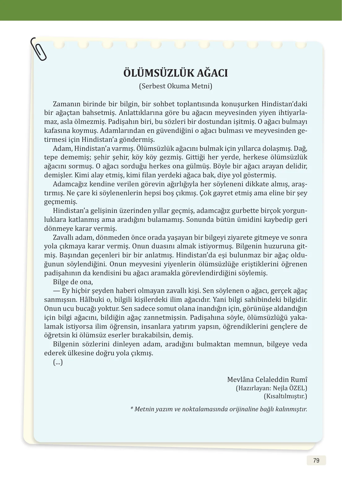 8. Sınıf Türkçe Ders Kitabı Cevapları – Meb Yayınları Sayfa 79 Cevabı