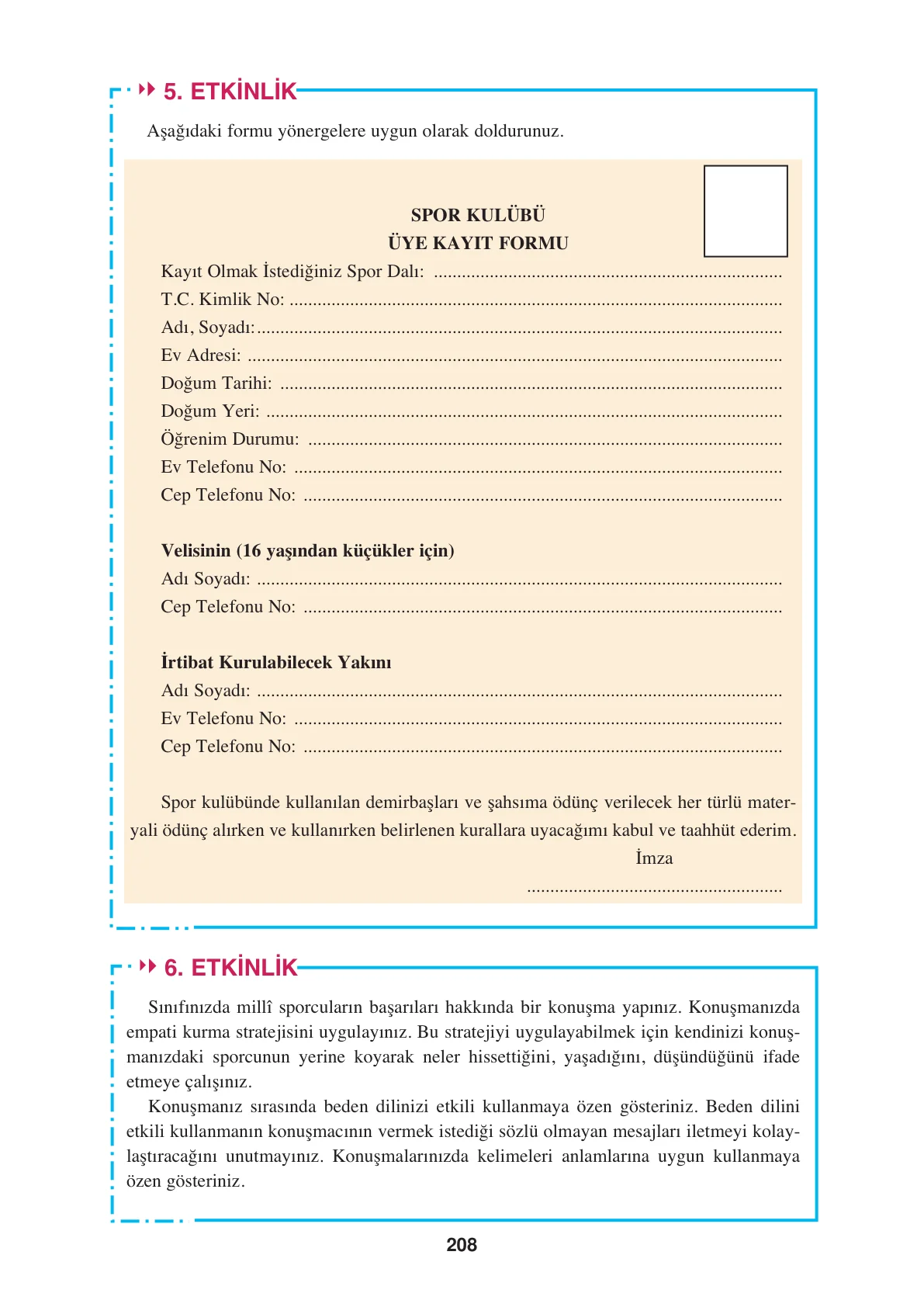 8. Sınıf Türkçe Ders Kitabı Cevapları – Ferman Yayınları Sayfa 208 Cevabı