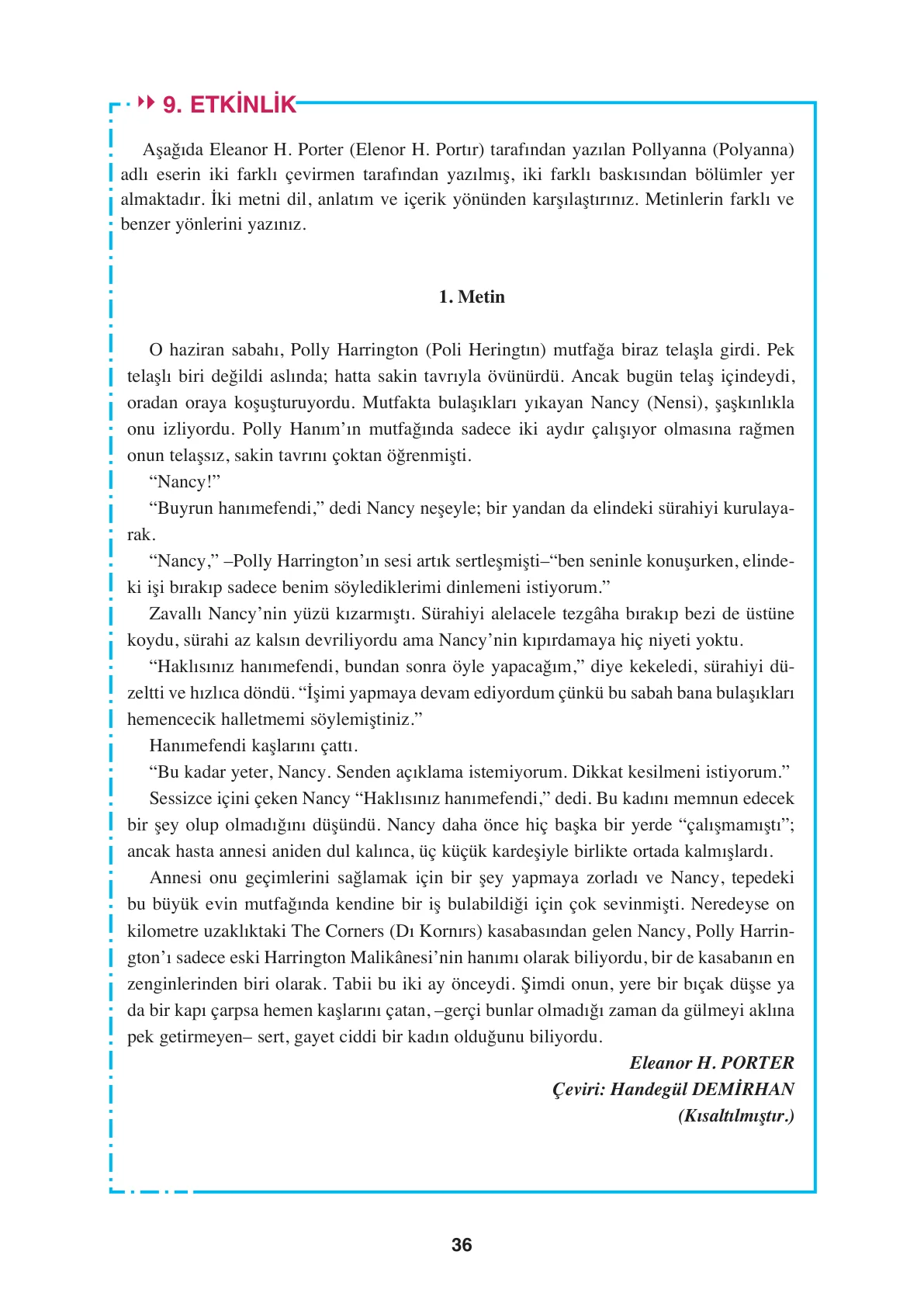 8. Sınıf Türkçe Ders Kitabı Cevapları – Ferman Yayınları Sayfa 36 Cevabı