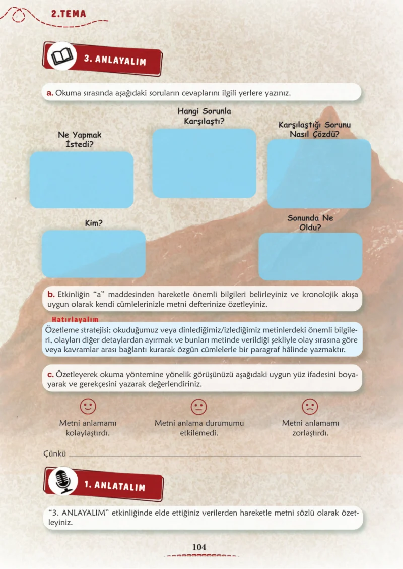 6. Sınıf Türkçe Ders Kitabı Cevapları Meb Yayınları 1. Kitap Sayfa 104 Cevabı