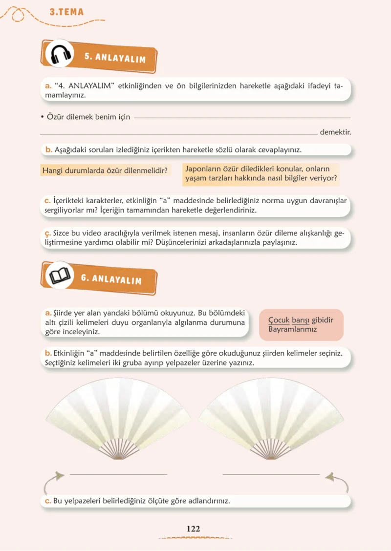 6. Sınıf Türkçe Ders Kitabı Cevapları Meb Yayınları 1. Kitap Sayfa 122 Cevabı