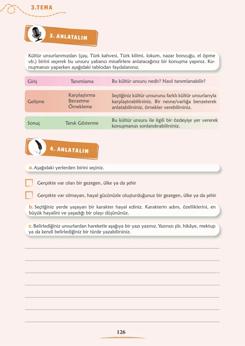 6. Sınıf Türkçe Ders Kitabı Cevapları Meb Yayınları 1. Kitap Sayfa 126 Cevabı