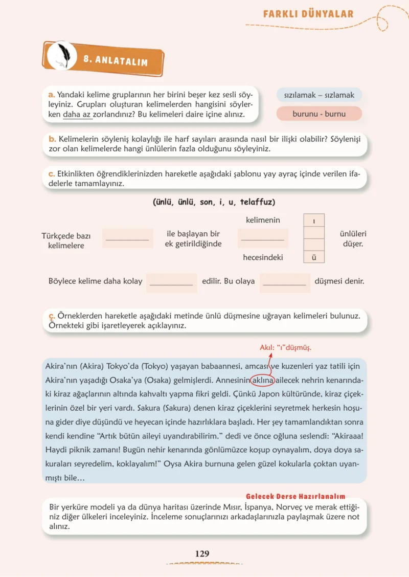 6. Sınıf Türkçe Ders Kitabı Cevapları Meb Yayınları 1. Kitap Sayfa 129 Cevabı