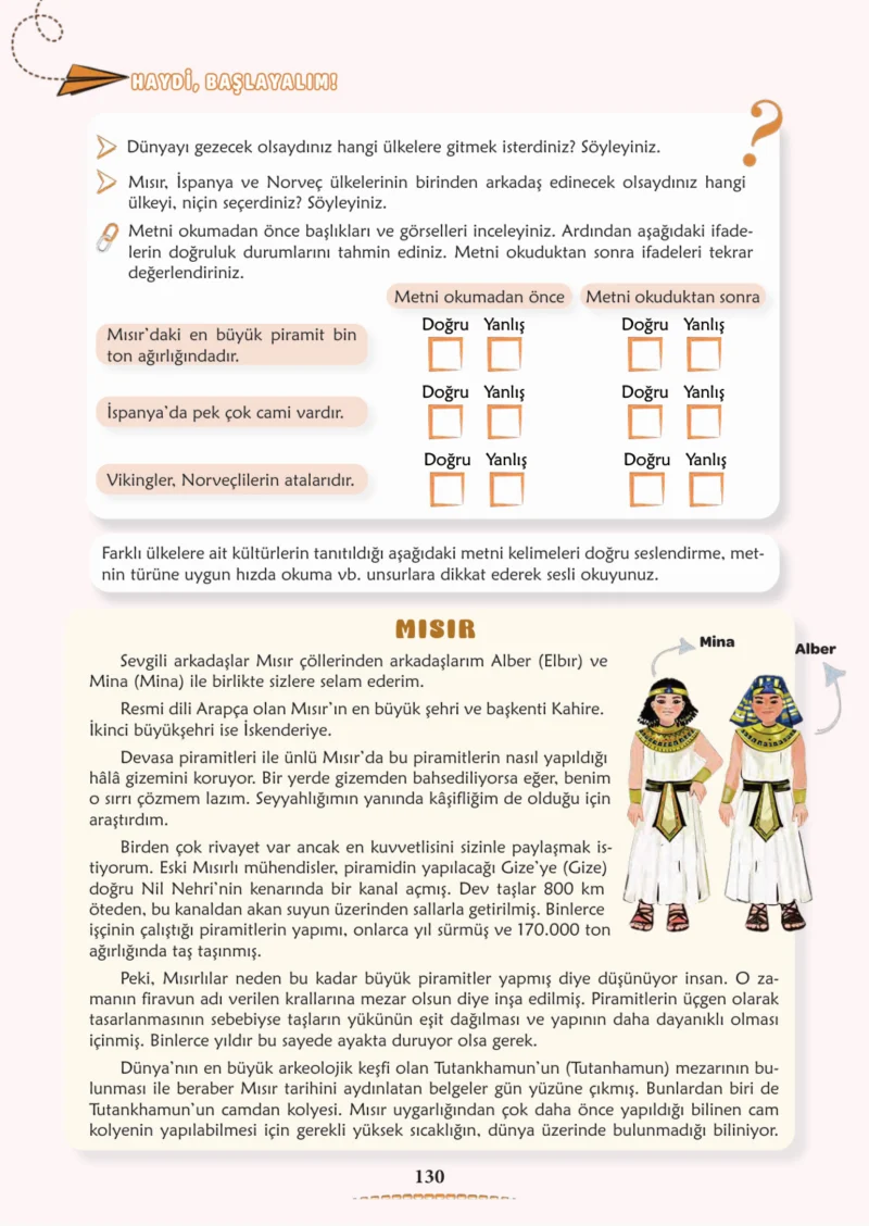 6. Sınıf Türkçe Ders Kitabı Cevapları Meb Yayınları 1. Kitap Sayfa 130 Cevabı