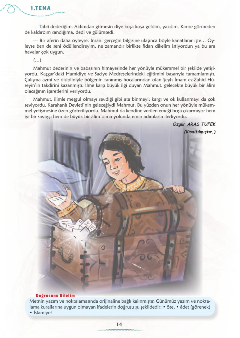 6. Sınıf Türkçe Ders Kitabı Cevapları Meb Yayınları 1. Kitap Sayfa 14 Cevabı