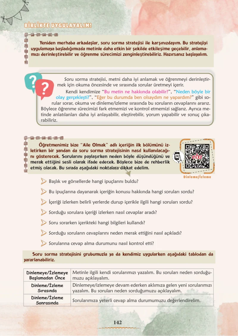 6. Sınıf Türkçe Ders Kitabı Cevapları Meb Yayınları 1. Kitap Sayfa 142 Cevabı