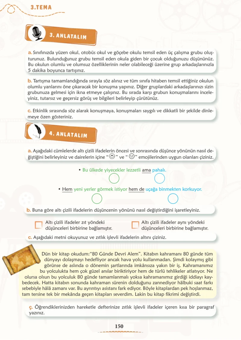 6. Sınıf Türkçe Ders Kitabı Cevapları Meb Yayınları 1. Kitap Sayfa 150 Cevabı