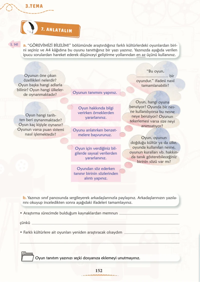 6. Sınıf Türkçe Ders Kitabı Cevapları Meb Yayınları 1. Kitap Sayfa 152 Cevabı