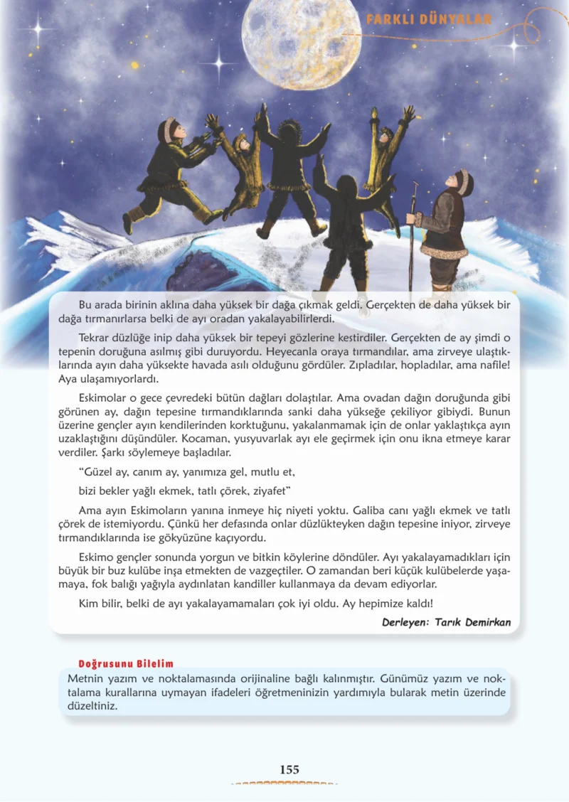 6. Sınıf Türkçe Ders Kitabı Cevapları Meb Yayınları 1. Kitap Sayfa 155 Cevabı