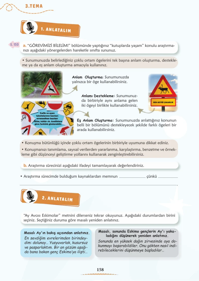 6. Sınıf Türkçe Ders Kitabı Cevapları Meb Yayınları 1. Kitap Sayfa 158 Cevabı