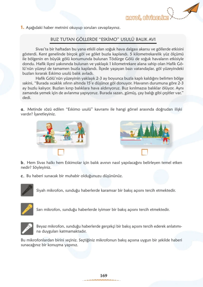 6. Sınıf Türkçe Ders Kitabı Cevapları Meb Yayınları 1. Kitap Sayfa 169 Cevabı