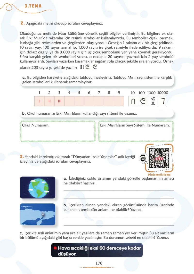 6. Sınıf Türkçe Ders Kitabı Cevapları Meb Yayınları 1. Kitap Sayfa 170 Cevabı