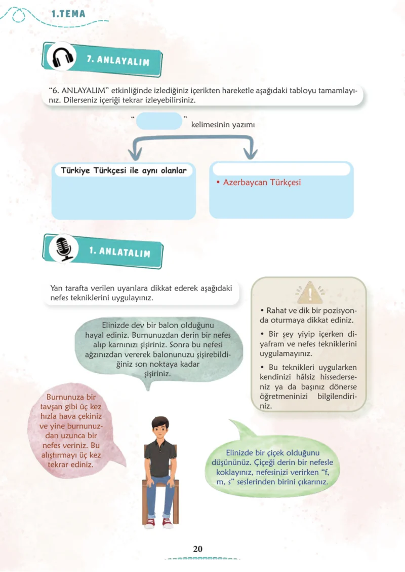 6. Sınıf Türkçe Ders Kitabı Cevapları Meb Yayınları 1. Kitap Sayfa 20 Cevabı