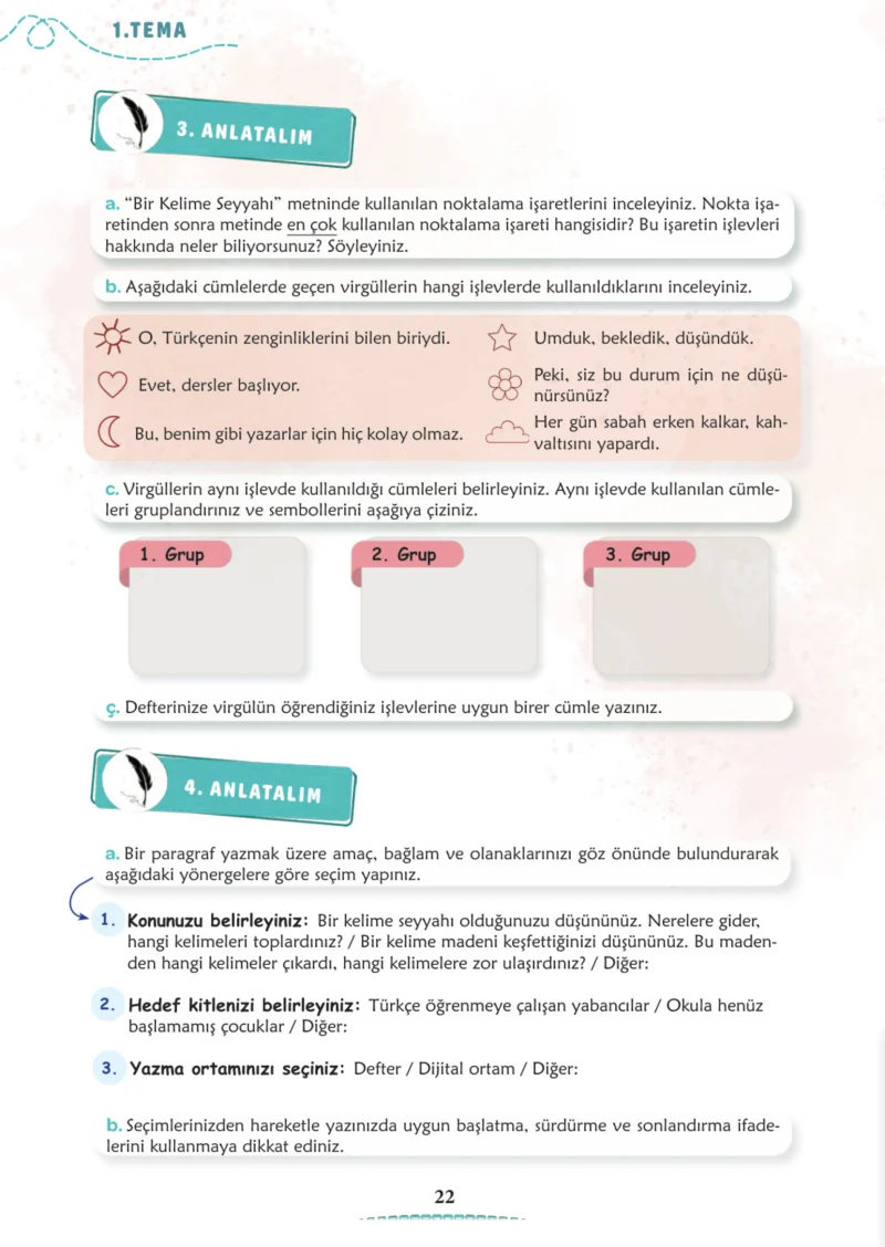 6. Sınıf Türkçe Ders Kitabı Cevapları Meb Yayınları 1. Kitap Sayfa 22 Cevabı