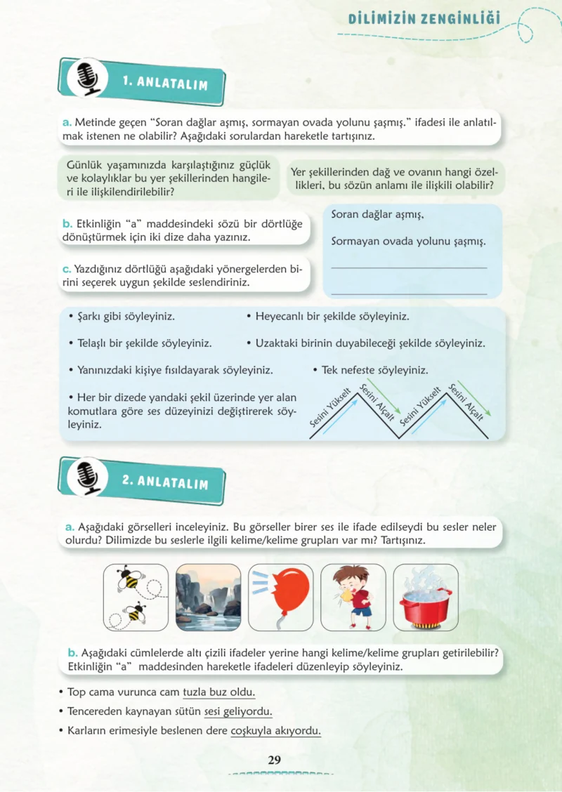 6. Sınıf Türkçe Ders Kitabı Cevapları Meb Yayınları 1. Kitap Sayfa 29 Cevabı