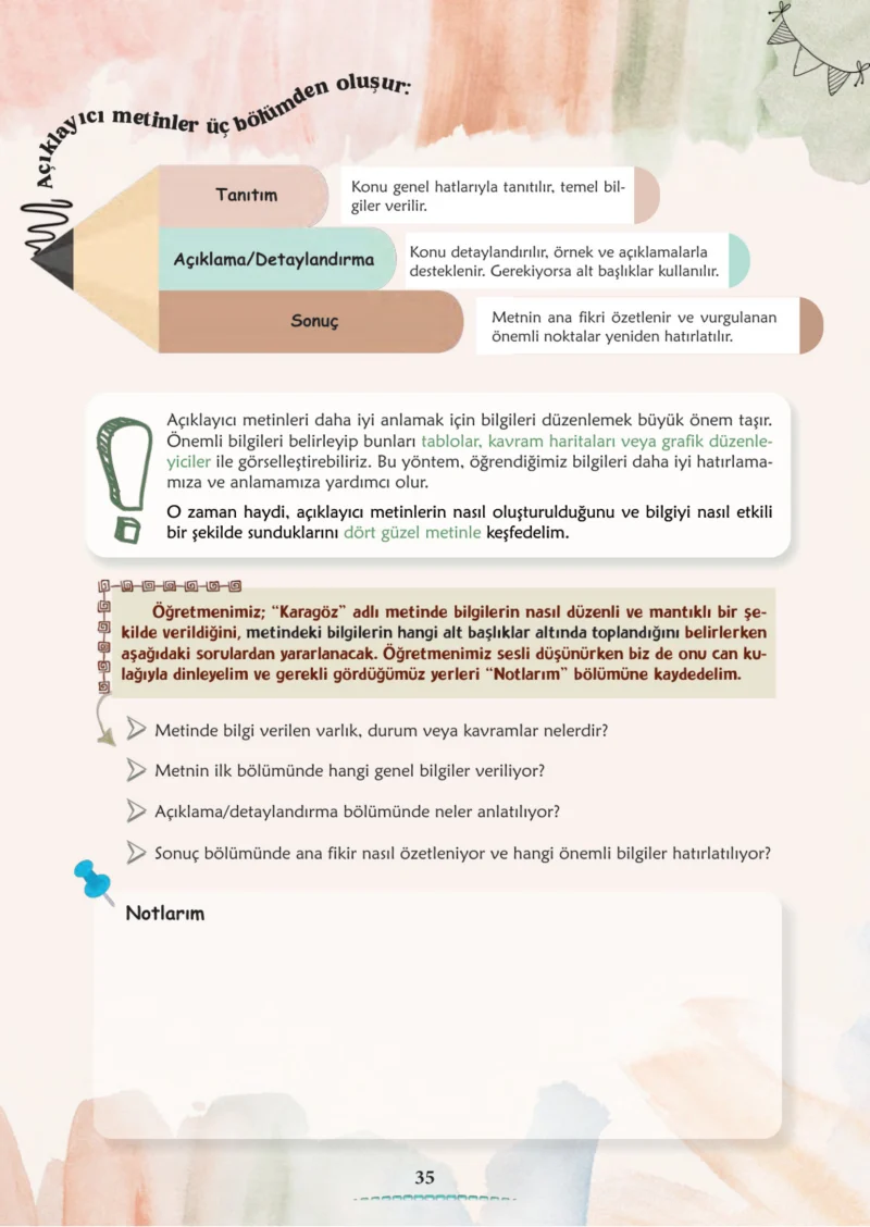6. Sınıf Türkçe Ders Kitabı Cevapları Meb Yayınları 1. Kitap Sayfa 35 Cevabı