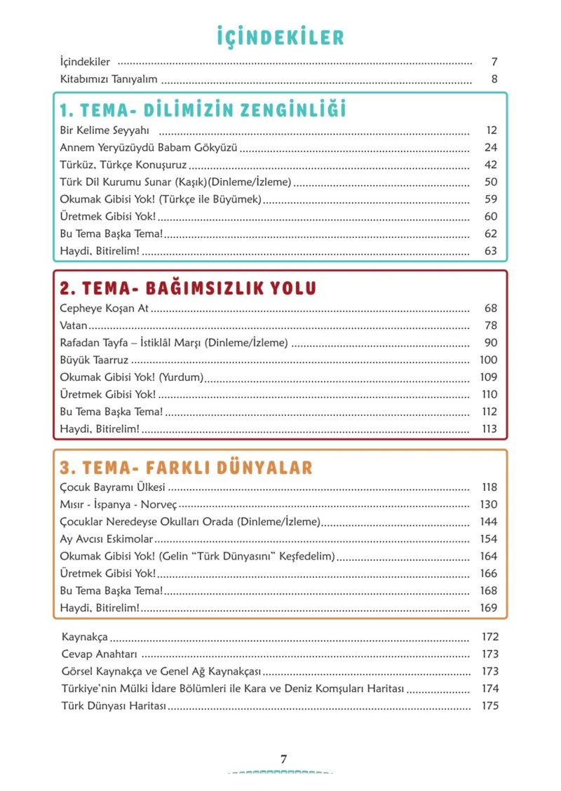 6. Sınıf Türkçe Ders Kitabı Cevapları Meb Yayınları 1. Kitap Sayfa 7 Cevabı