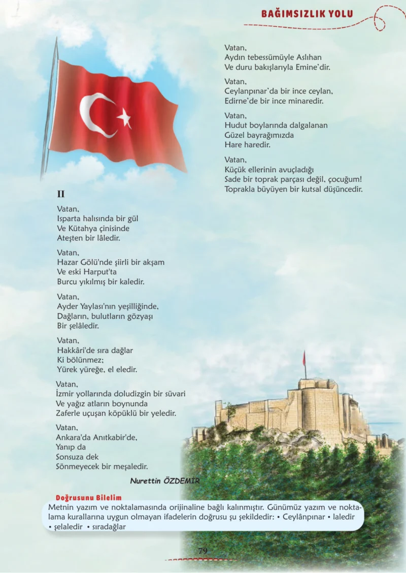 6. Sınıf Türkçe Ders Kitabı Cevapları Meb Yayınları 1. Kitap Sayfa 79 Cevabı