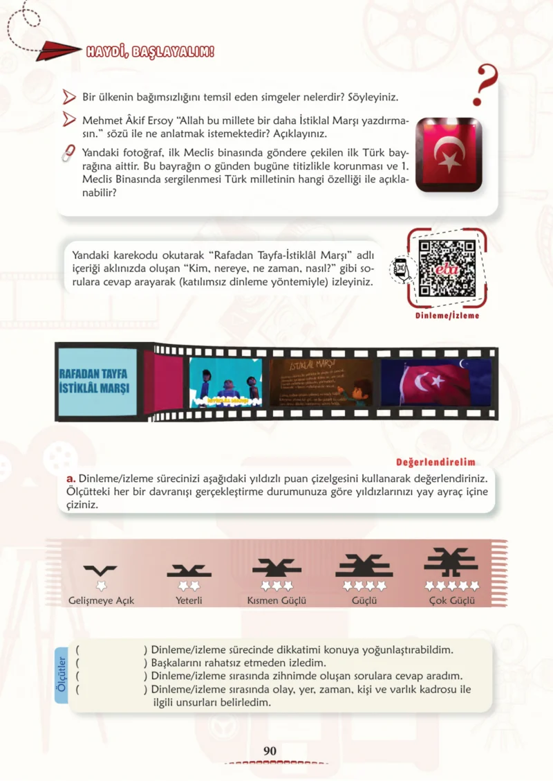 6. Sınıf Türkçe Ders Kitabı Cevapları Meb Yayınları 1. Kitap Sayfa 90 Cevabı