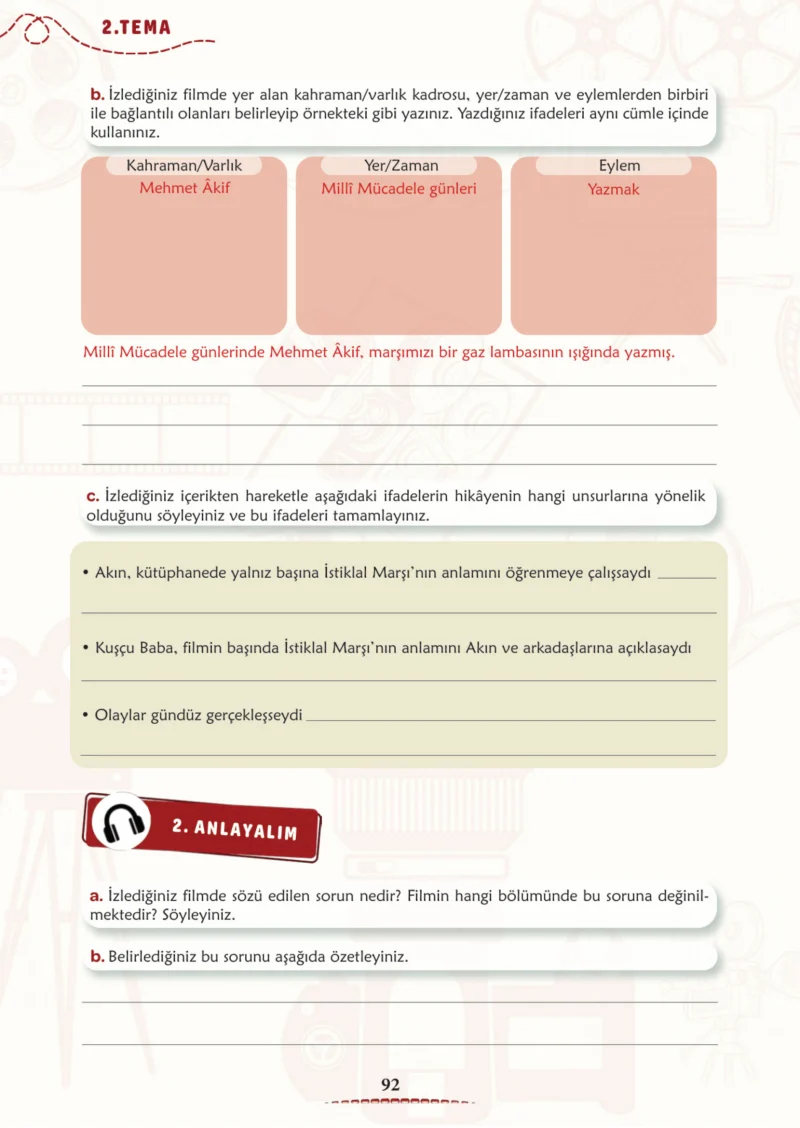 6. Sınıf Türkçe Ders Kitabı Cevapları Meb Yayınları 1. Kitap Sayfa 92 Cevabı