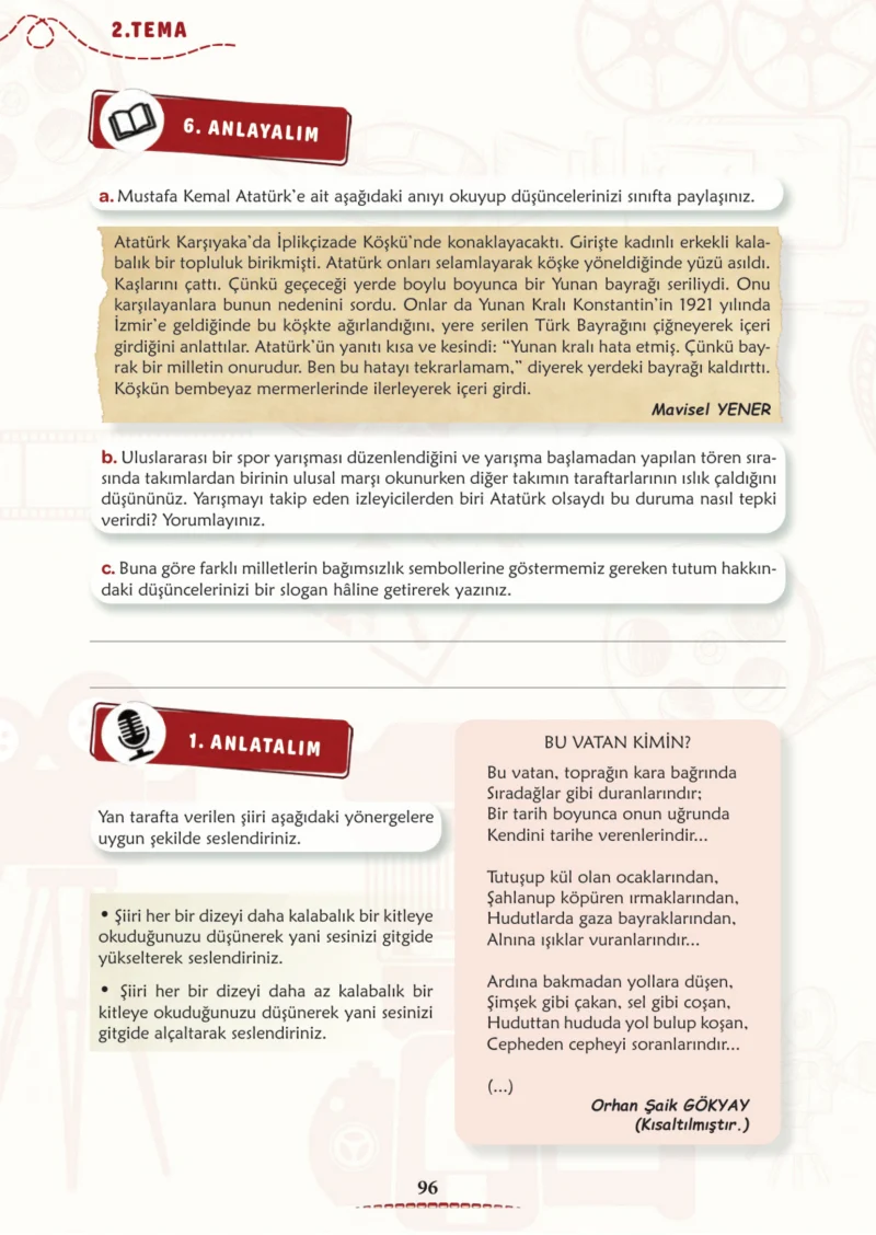 6. Sınıf Türkçe Ders Kitabı Cevapları Meb Yayınları 1. Kitap Sayfa 96 Cevabı